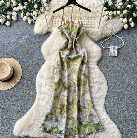 French Style Floral Print Dress