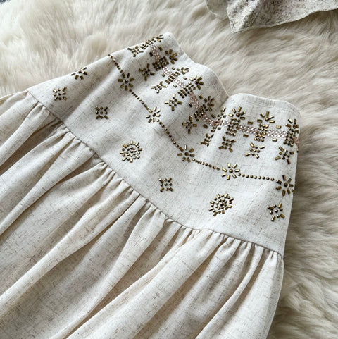 Backless Top & Skirt Printed 2Pcs