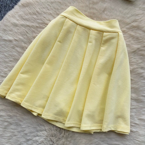 Cute T-shirt & Pleated Skirt 2Pcs