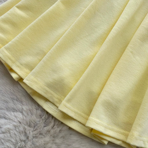 Cute T-shirt & Pleated Skirt 2Pcs