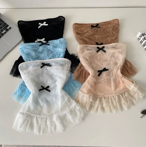 Sweetie Bow-tie Lace Bustier Top