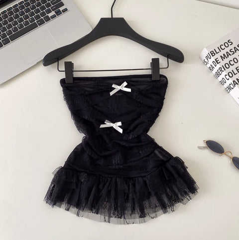 Sweetie Bow-tie Lace Bustier Top