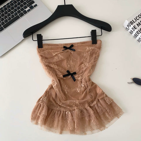 Sweetie Bow-tie Lace Bustier Top