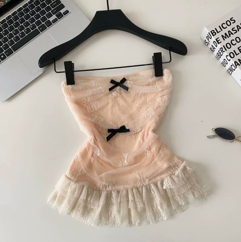 Sweetie Bow-tie Lace Bustier Top