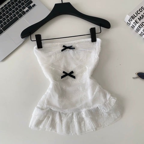 Sweetie Bow-tie Lace Bustier Top