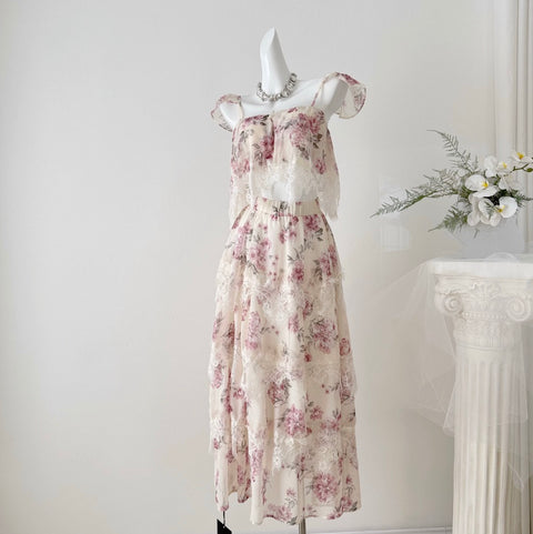 Camisole & Layered Skirt Floral 2Pcs