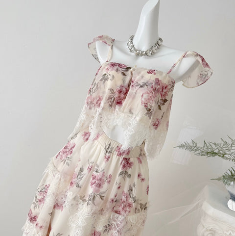 Camisole & Layered Skirt Floral 2Pcs