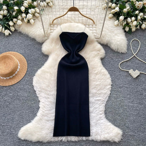 Premium A-line Chain Slip Dress