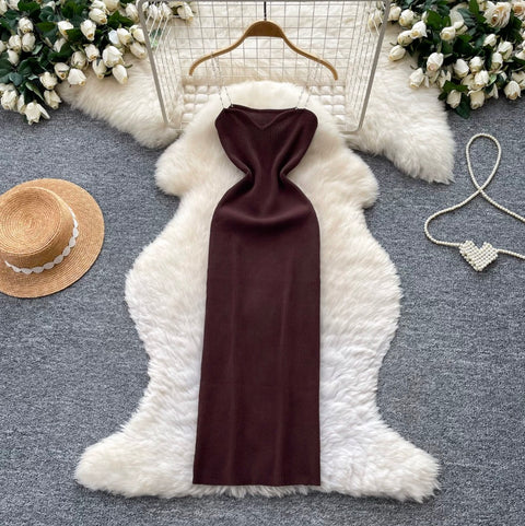 Premium A-line Chain Slip Dress