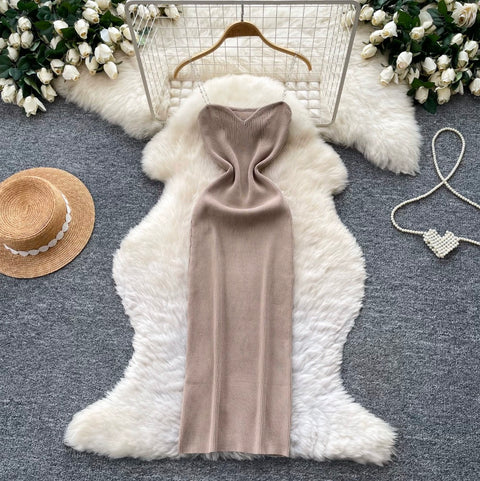 Premium A-line Chain Slip Dress