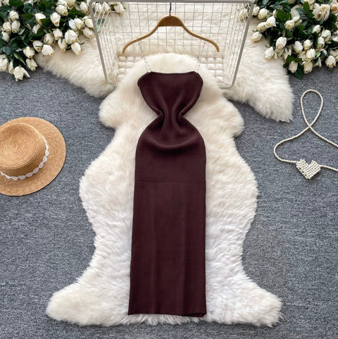 Premium A-line Chain Slip Dress