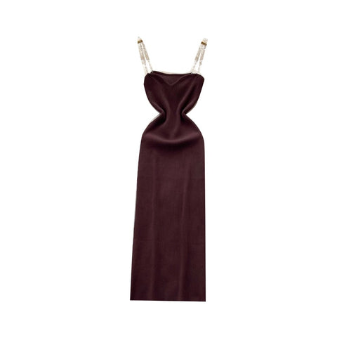 Premium A-line Chain Slip Dress