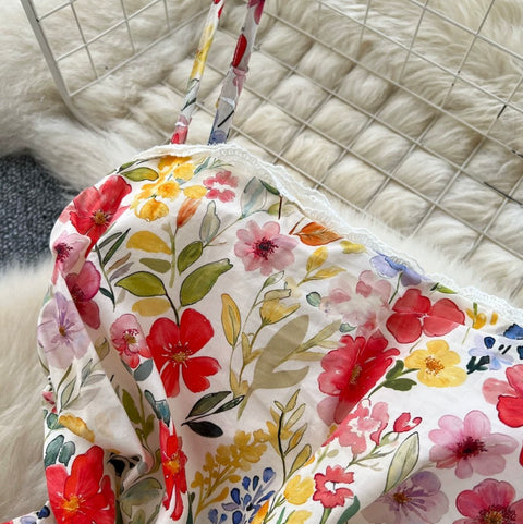 Casual Vest & Shorts Floral 2Pcs