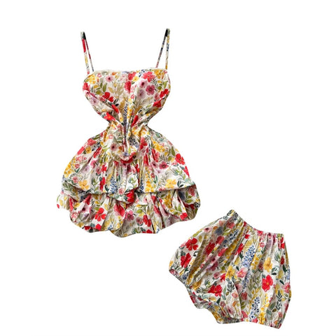 Casual Vest & Shorts Floral 2Pcs