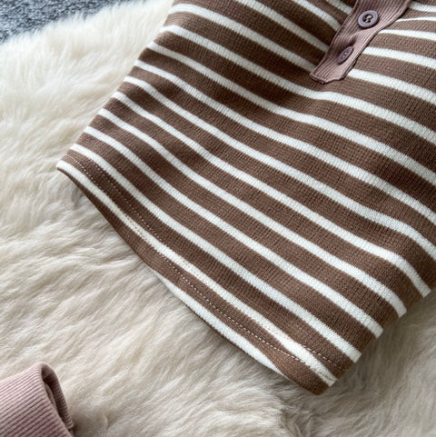 Striped Print Camisole & Skirt 2Pcs