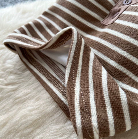 Striped Print Camisole & Skirt 2Pcs