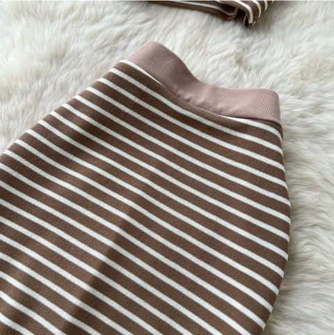Striped Print Camisole & Skirt 2Pcs