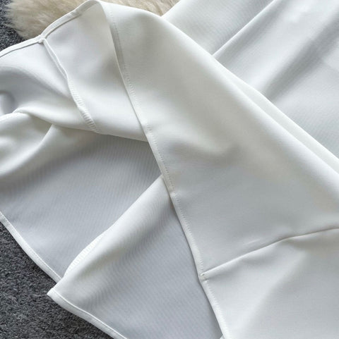 White Bustier & Skirt Elegant 2Pcs