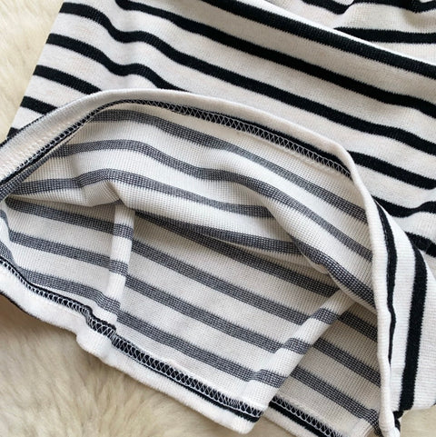 Faux Two-pieces Striped Slip Dress