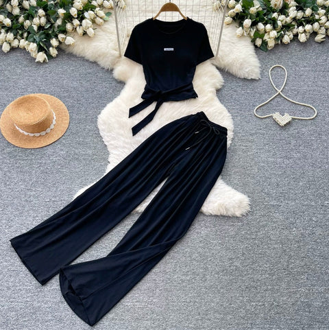 Padded T-shirt & Casual Trousers 2Pcs