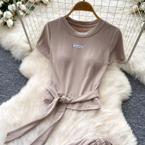 Padded T-shirt & Casual Trousers 2Pcs