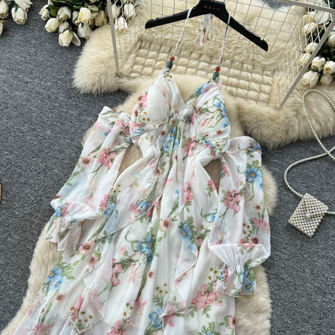 Fairy Floral Ruffeld Slip Dress