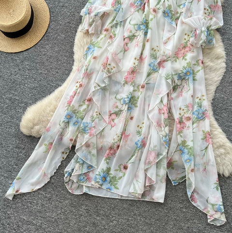 Fairy Floral Ruffeld Slip Dress