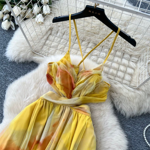 Sweetie Tie-dye Mesh Slip Dress
