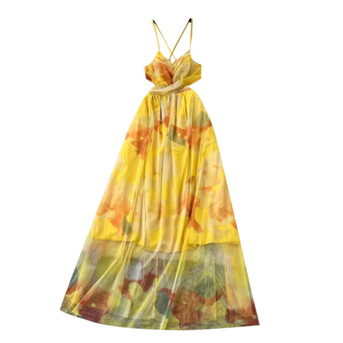Sweetie Tie-dye Mesh Slip Dress