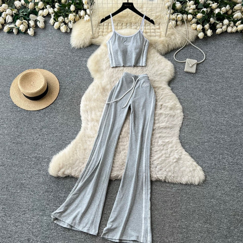 Chic Camisole & Sports Trousers 2Pcs