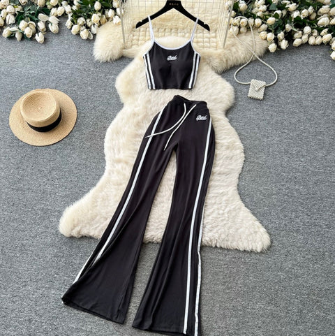 Chic Camisole & Sports Trousers 2Pcs