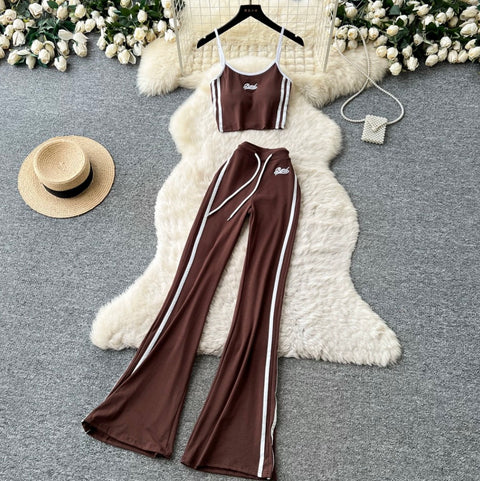 Chic Camisole & Sports Trousers 2Pcs