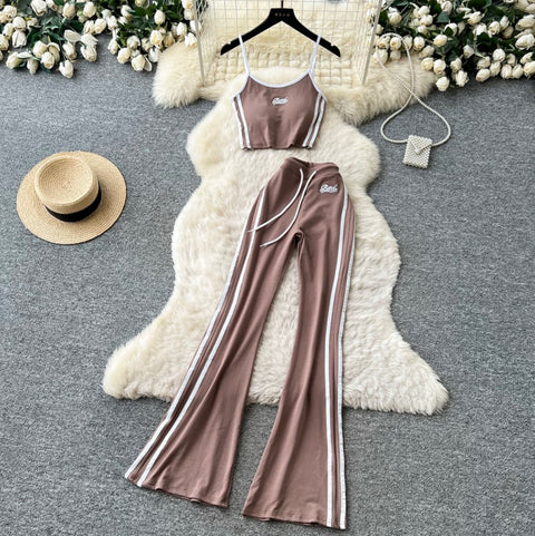 Chic Camisole & Sports Trousers 2Pcs