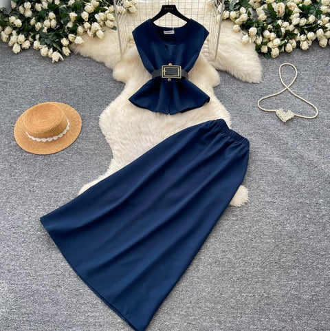 Vest & A-line Skirts OL 2Pcs