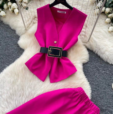 Vest & A-line Skirts OL 2Pcs