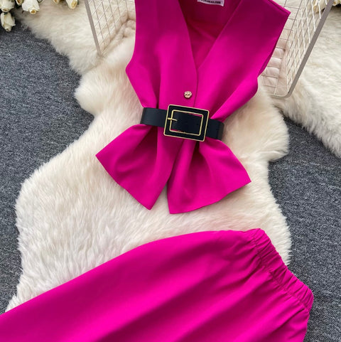 Vest & A-line Skirts OL 2Pcs