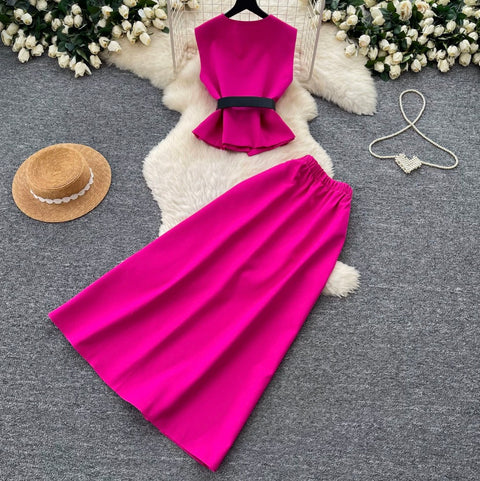 Vest & A-line Skirts OL 2Pcs