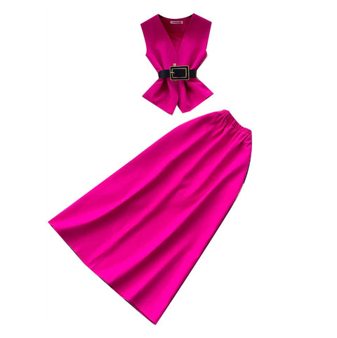 Vest & A-line Skirts OL 2Pcs