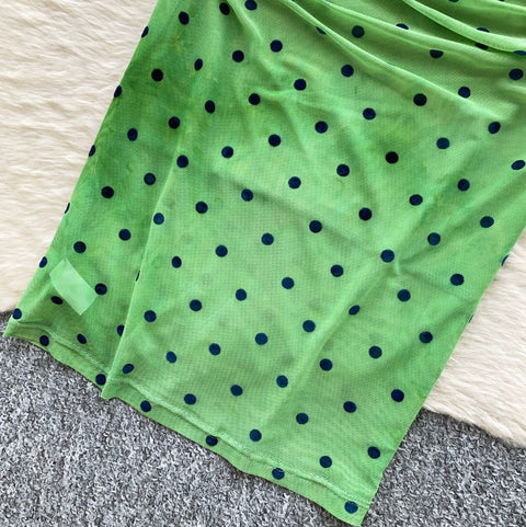 Bow-tie Top & Polka Dot Skirt 2Pcs