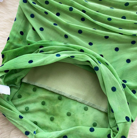 Bow-tie Top & Polka Dot Skirt 2Pcs