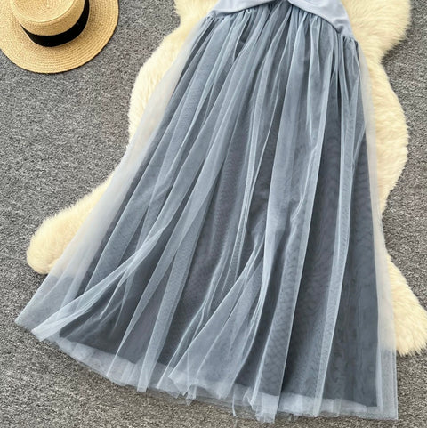 Fairy Blue Mesh Slip Dress