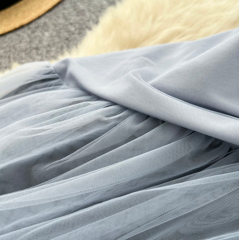 Fairy Blue Mesh Slip Dress