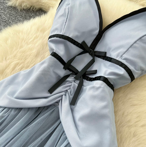 Fairy Blue Mesh Slip Dress