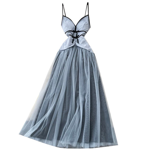 Fairy Blue Mesh Slip Dress