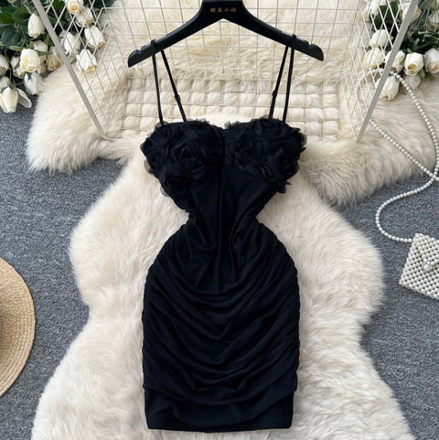 Sexy 3D Pleated Slip Dress