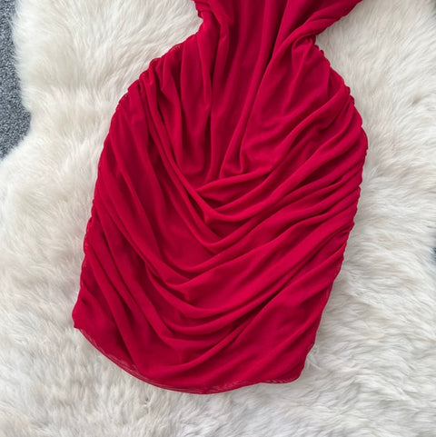 Sexy 3D Pleated Slip Dress