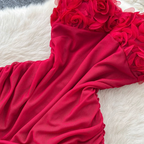 Sexy 3D Pleated Slip Dress