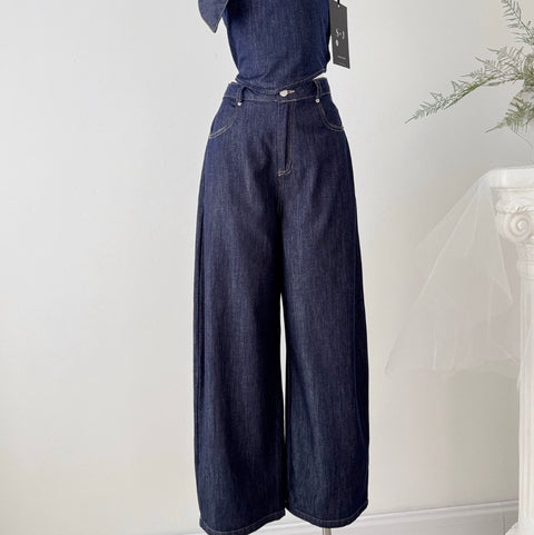 Camisole & Scarf & Trousers Chic Denim 3Pcs