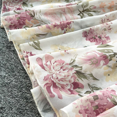 Off-shoulder Top & Skirt Floral 2Pcs