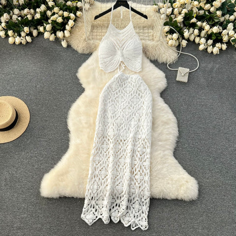 Bohemian Camisole & Skirt Hollowed 2Pcs